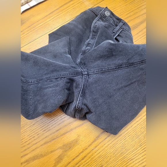 AGOLDE Riley High Rise Straight Crop Button Fly Cotton Jeans Panoramic Black 29 - Picture 9 of 11